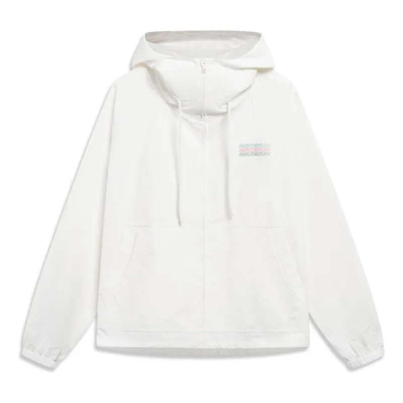Li-Ning Counterflow Triple Logo Windbreaker 'White' AFDT521-2 sold by KicksCrew