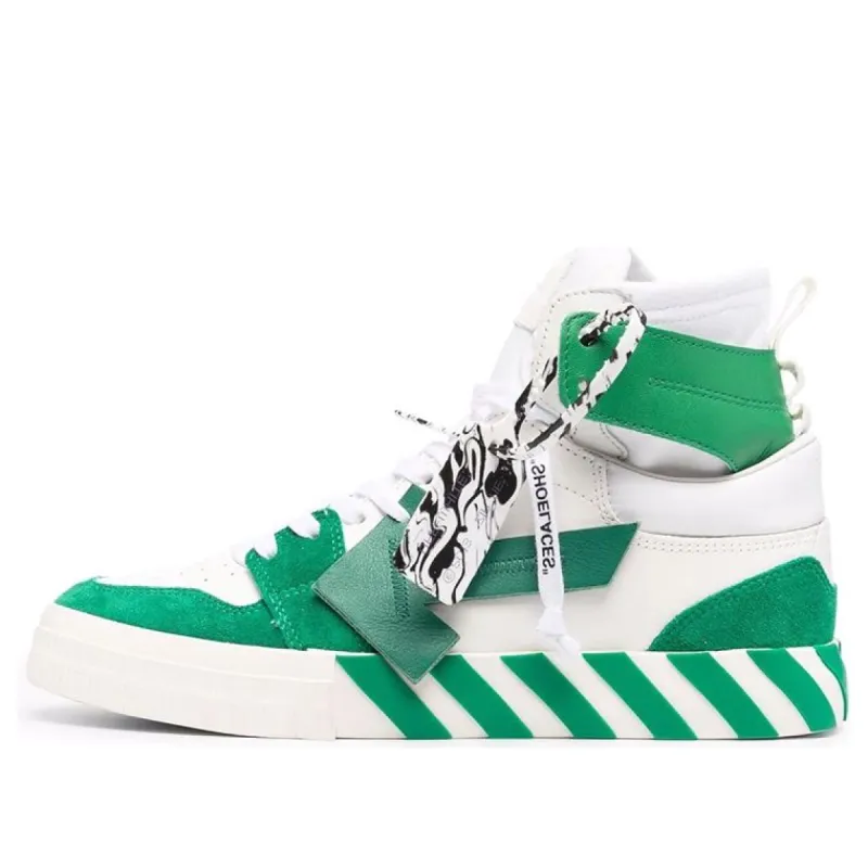 Off-White Vulcanized High-Top 'Green White' OMIA225F21LEA0010155 sold by KicksCrew