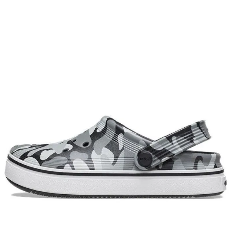 (GS) Crocs Off Court Printed Clogs 'Grey Black White' 209150-066 sold by KicksCrew