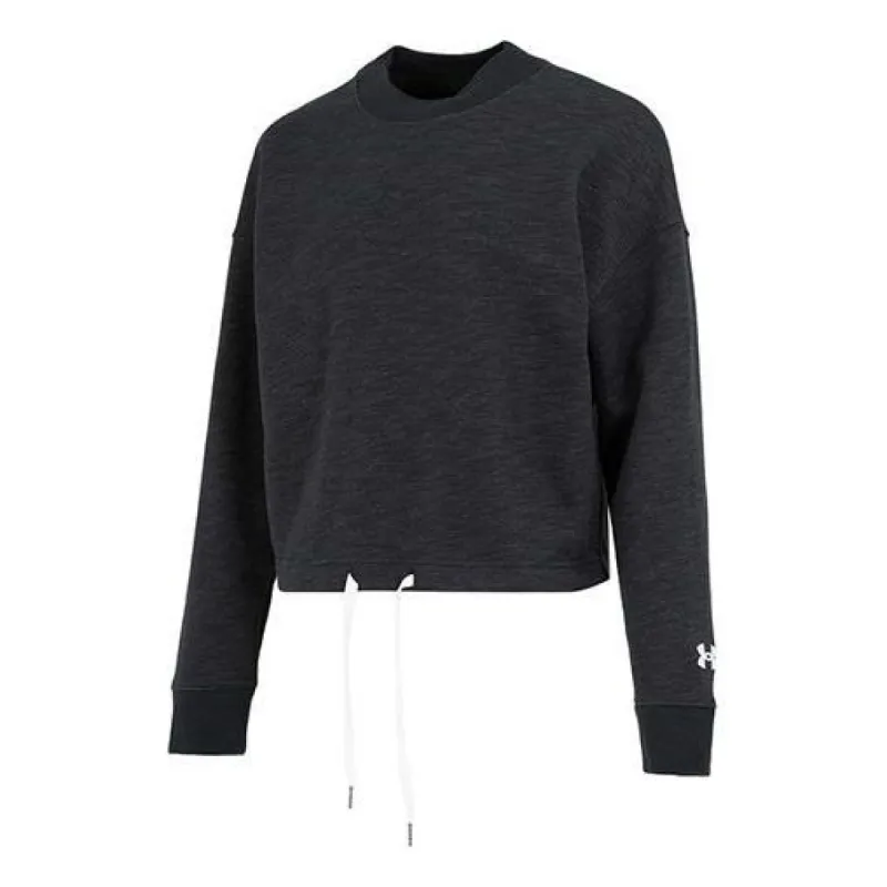 (WMNS) Under Armour Essential Script Crew Sweatshirt 'Black' 1374108-001 sold by KicksCrew
