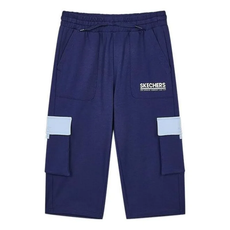(PS) Skechers Color-blocked Outdoor Knitted Pants 'Blue White' L221B037-007D sold by KicksCrew