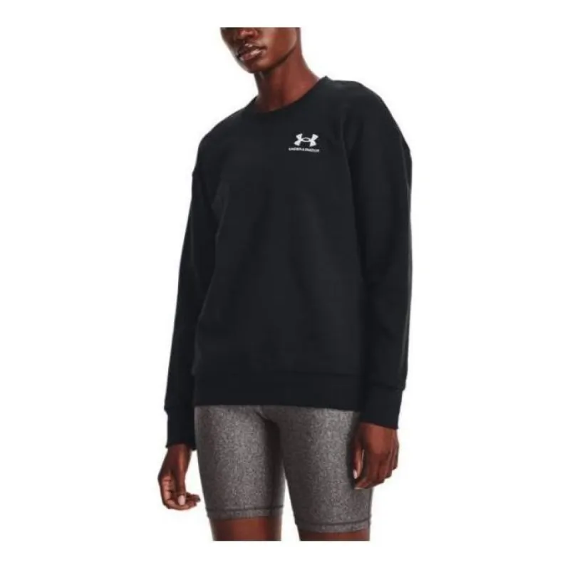 (WMNS) Under Armour Essential Fleece Crew Sweatshirt 'Black' 1373032-001 sold by KicksCrew