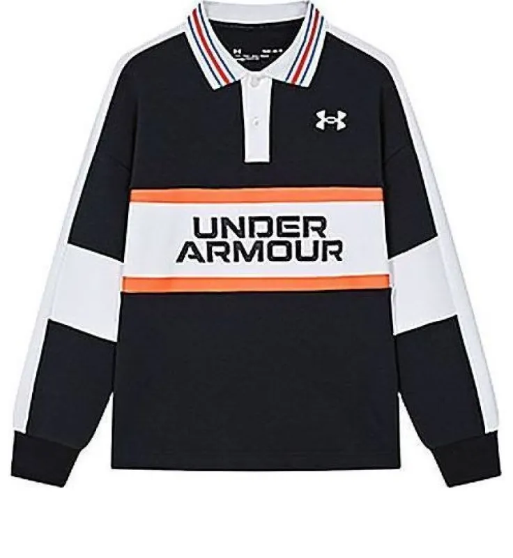 (GS) Under Armour Sport Polo Shirt 'Black White Orange' 233102211 sold by KicksCrew