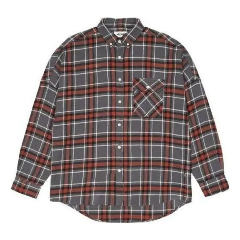 Palace FW22 Flannel Dpop Shoulder Shirt 'Red' P23SHT061 sold by KicksCrew