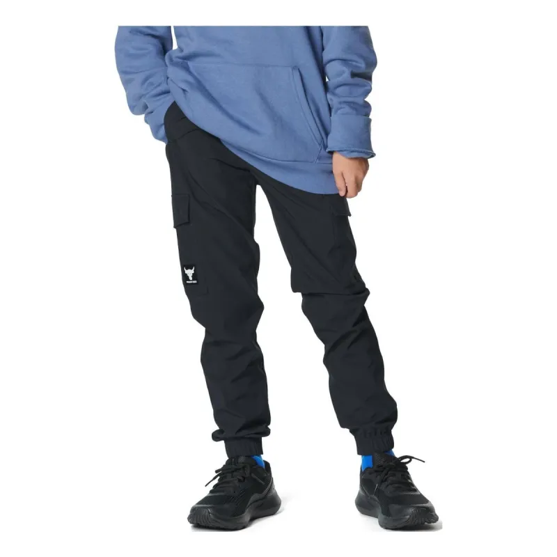 (GS) Under Armour Project Rock Pennant Woven Cargo Pants 'Black' 1380210-001 sold by KicksCrew