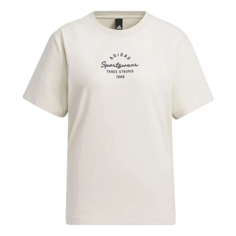 (WMNS) adidas Sportswear Three Stripes T-Shorts 'Beige' IS7403 sold by KicksCrew