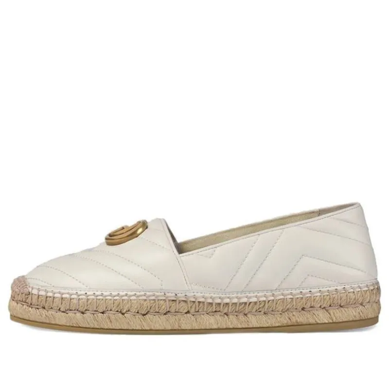 (WMNS) GUCCI Leather Espadrille Double G 'White' 551890-BKO00-9014 sold by KicksCrew