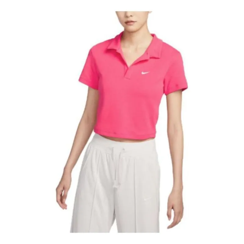 (WMNS) Nike Sportswear Essential Short-sleeve Polo Top 'Pink' DV7885-648 made by Nike