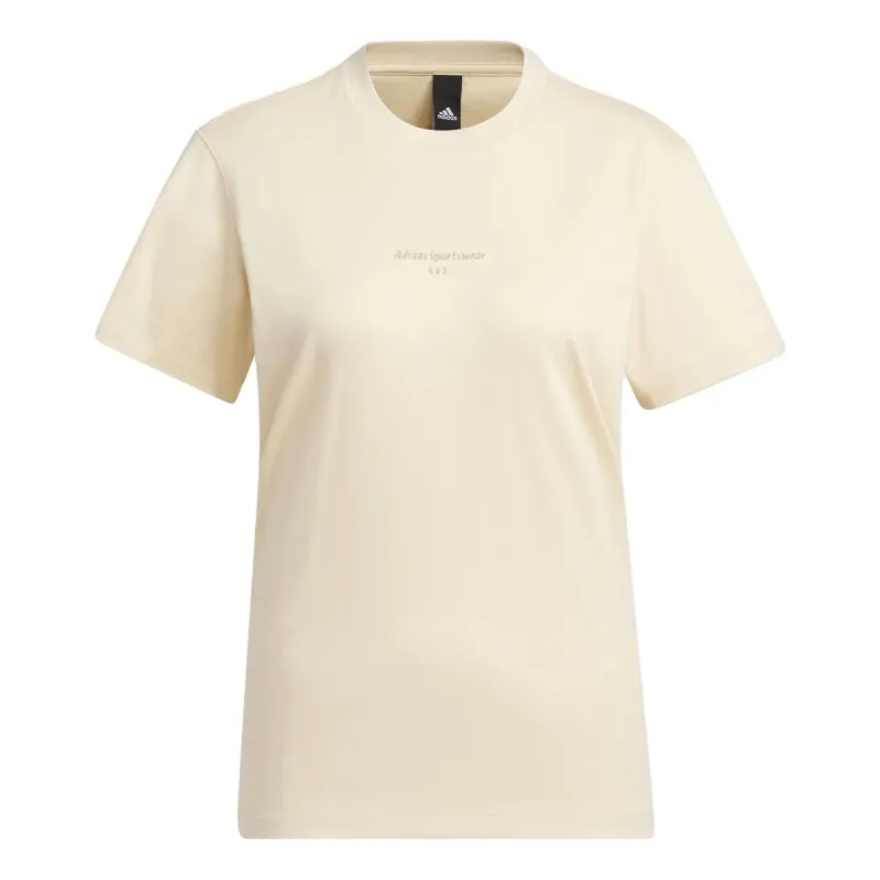 (WMNS) adidas Sportswear T-Shorts 'Beige' IS4947 sold by KicksCrew