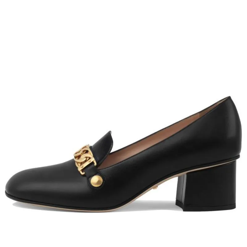 (WMNS) GUCCI Sylvie Chain-embellished Leather Mid-Heel Pumps 'Black' 537539-CQXS0-1183 sold by KicksCrew
