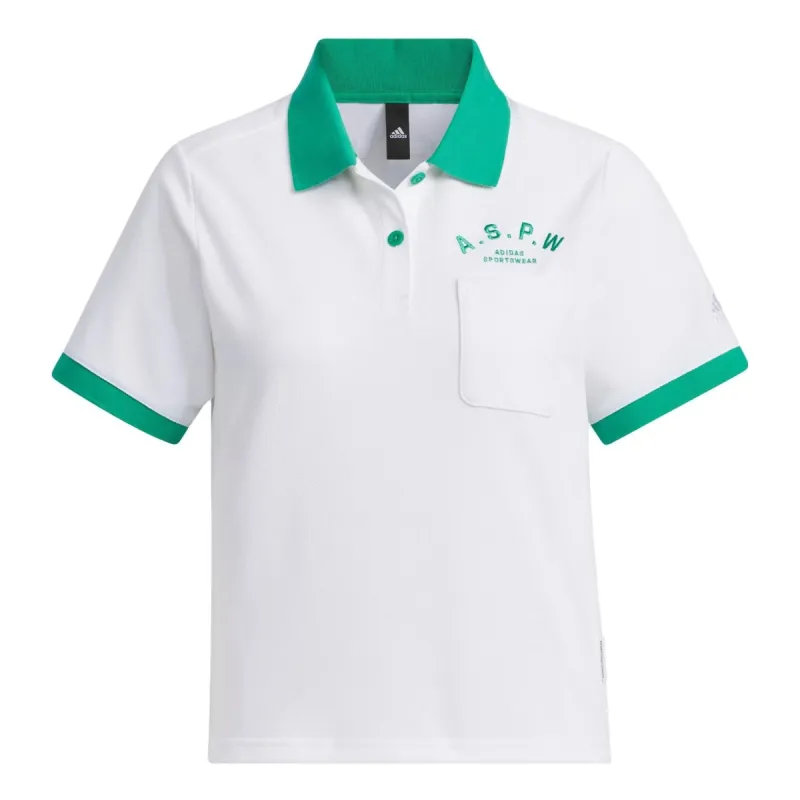 (WMNS) Adidas Verbiage Polo Shirt 'White' IP3941 sold by KicksCrew