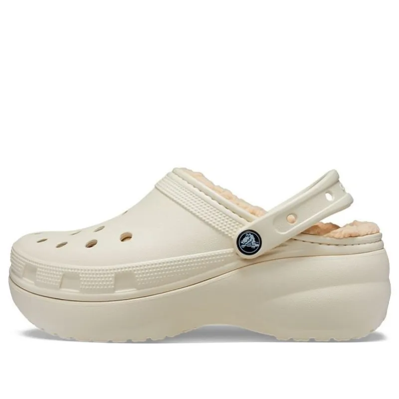 (WMNS) Crocs Classic Platform Lined Clog 'Bone' 207938-2Y2 sold by KicksCrew