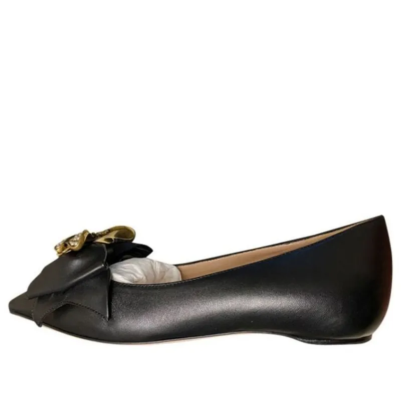 (WMNS) GUCCI Queen Margaret Leather Flat 'Black' 524633-BKO00-1000 sold by KicksCrew