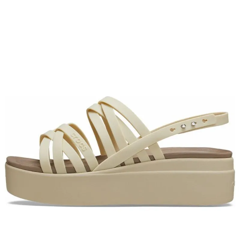 (WMNS) Crocs Brooklyn Strappy Low Wedge 'Bone' 206751-2Y2 sold by KicksCrew