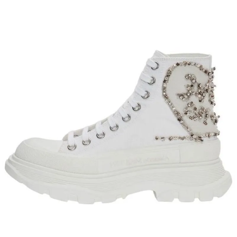(WMNS) Alexander McQueen Tread Slick Boots 'White Gold' 710406W4TGB9423 sold by KicksCrew