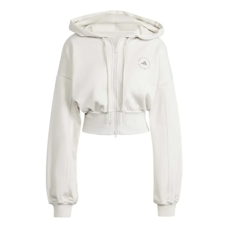 adidas By Stella Mccartney Cropped Zip Hoodie 'Chalk Pearl' IT8268 sold by KicksCrew
