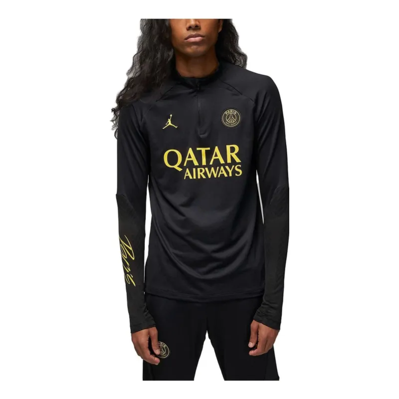 Air Jordan x Paris Saint-Germain Strike Dri-FIT Soccer Drill Top 'Black Yellow' DR4625-011 sold by KicksCrew
