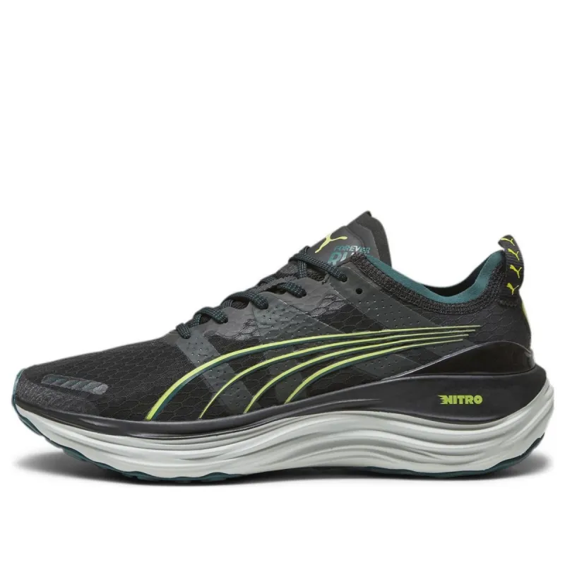 PUMA ForeverRun Nitro WTR 'Black Malachite Yellow Burst' 378472-01 sold by KicksCrew