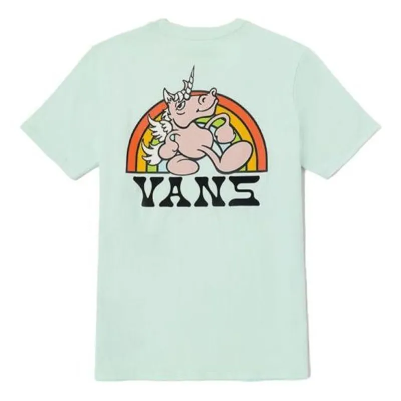 (WMNS) Vans Unicorn Rainbow T-shirt 'Lake Green' VN0008ZNBQC sold by KicksCrew