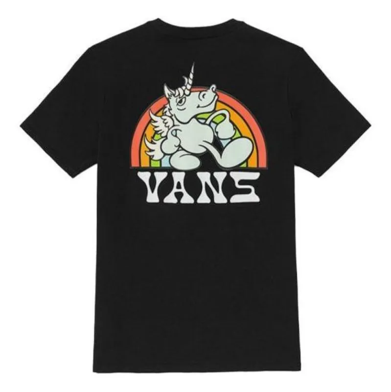 (WMNS) Vans Unicorn Rainbow T-shirt 'Black' VN0008ZNBLK sold by KicksCrew