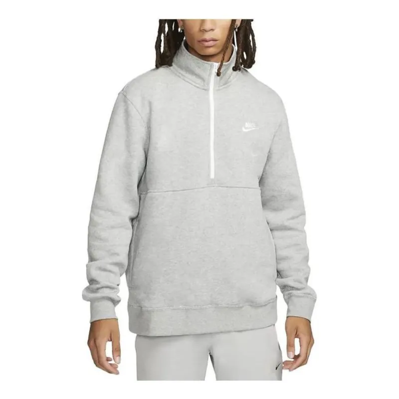 Nike Sportswear Club Brushed-Back 1/2-Zip Sweatshirt 'Grey' DD4732-066 sold by KicksCrew