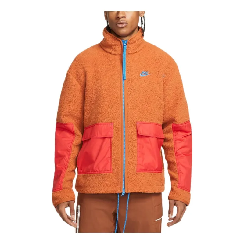 Nike sportswear sherpa jacket 'Orange' DD5022-246 sold by KicksCrew