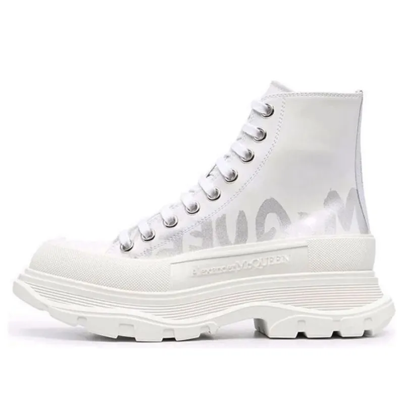 (WMNS) Alexander McQueen Tread Tread Slick High-Top Boots 'White' 679529WIABD9071 sold by KicksCrew