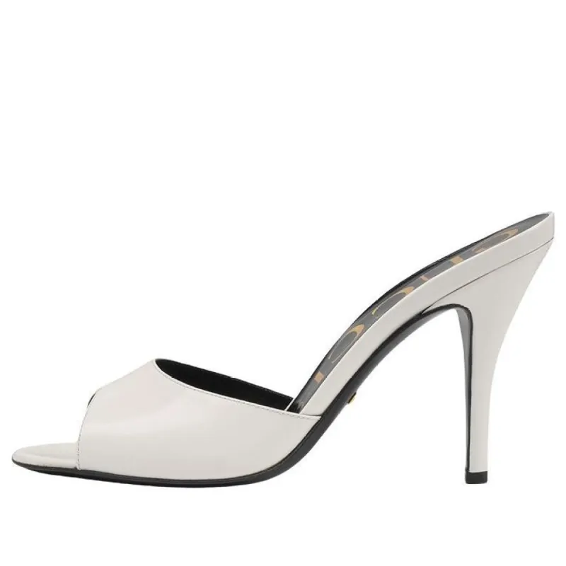 (WMNS) GUCCI Slip On Stiletto Heeled Slides 'White' 593389-CLG00-9014 sold by KicksCrew