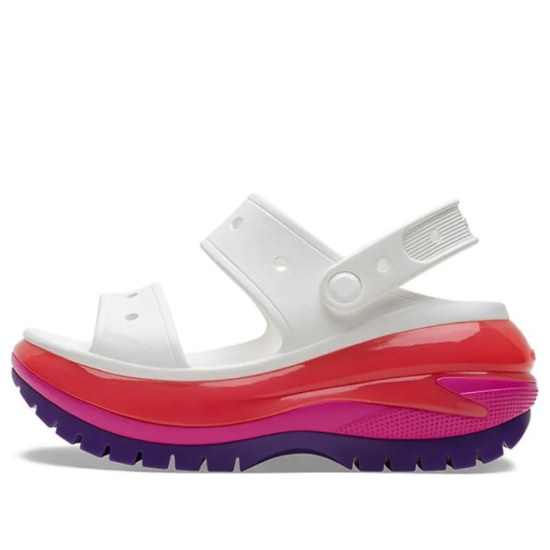 (WMNS) Crocs Classic Mega Crush Sandal 'White Red Purple' 207989-94S sold by KicksCrew
