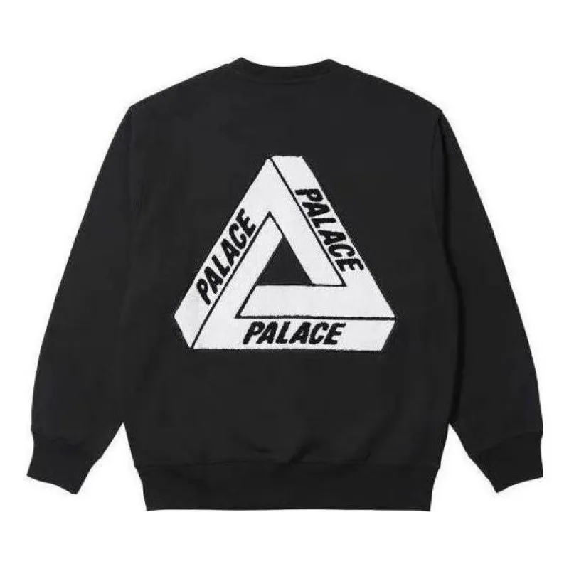 Palace Fleece Tri-Ferg Crew 'Black' P24CS054 sold by KicksCrew