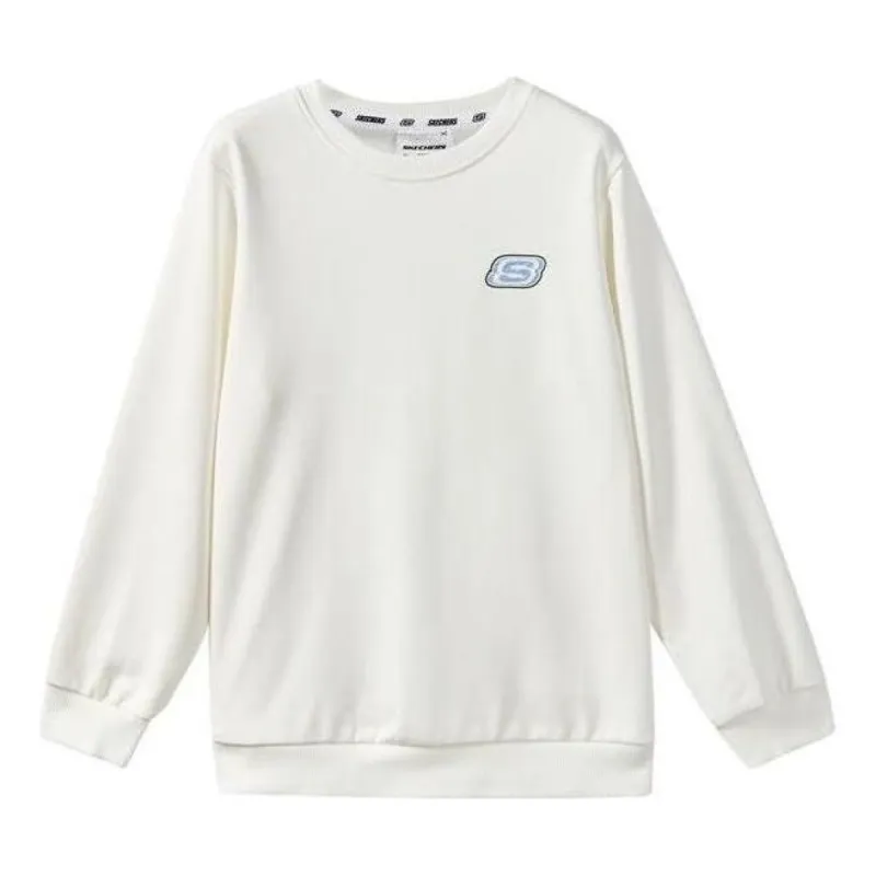 (GS) Skechers Casual Graphic Crew Sweater 'White Blue' L322K046-0074 sold by KicksCrew