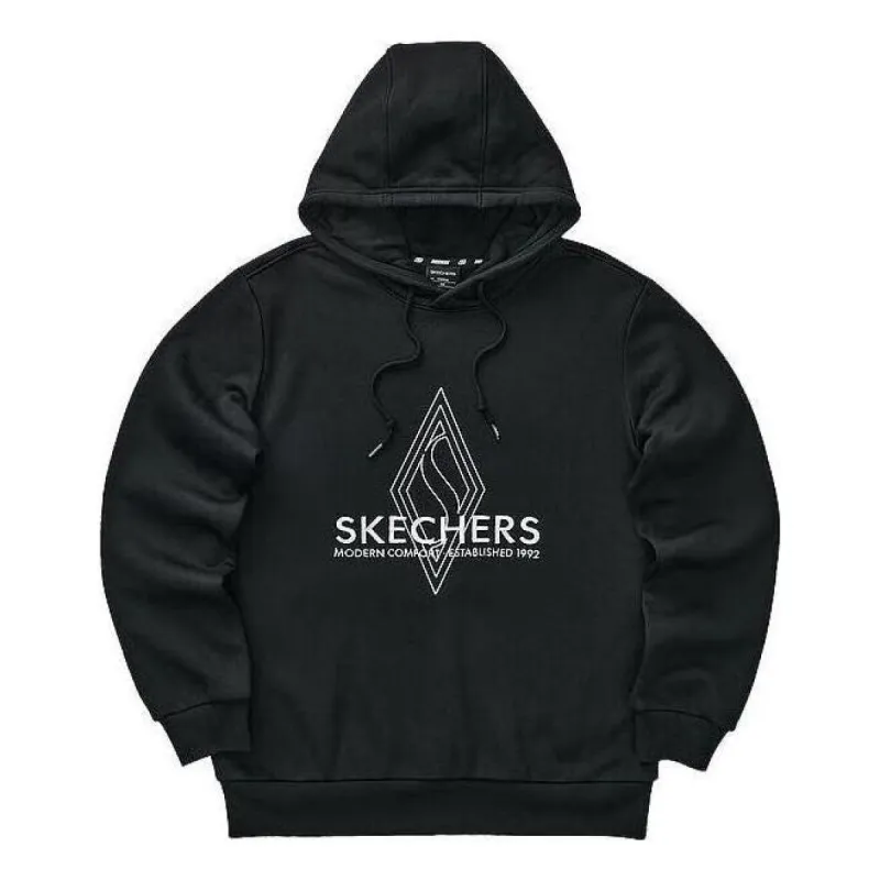 Skechers Diamond Series Letter Hoodied 'Black White' L423M171-0018 sold by KicksCrew