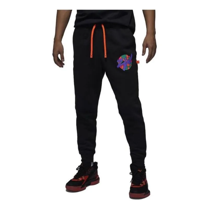 Air Jordan Zion Graphic Fleece Pants 'Black' FD2393-010 sold by KicksCrew