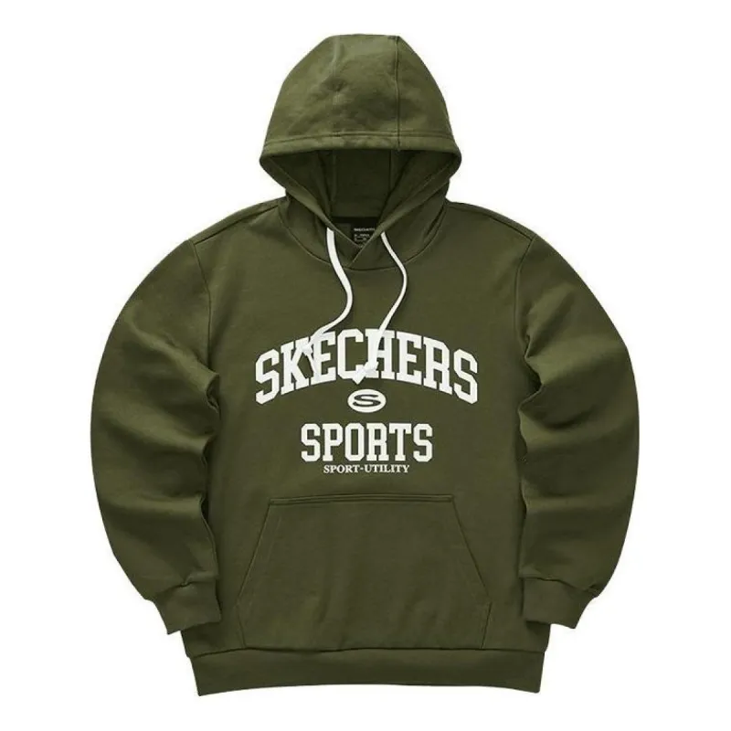 Skechers Casual Letter Printed Hoodie 'Green White' L423M006-0067 sold by KicksCrew
