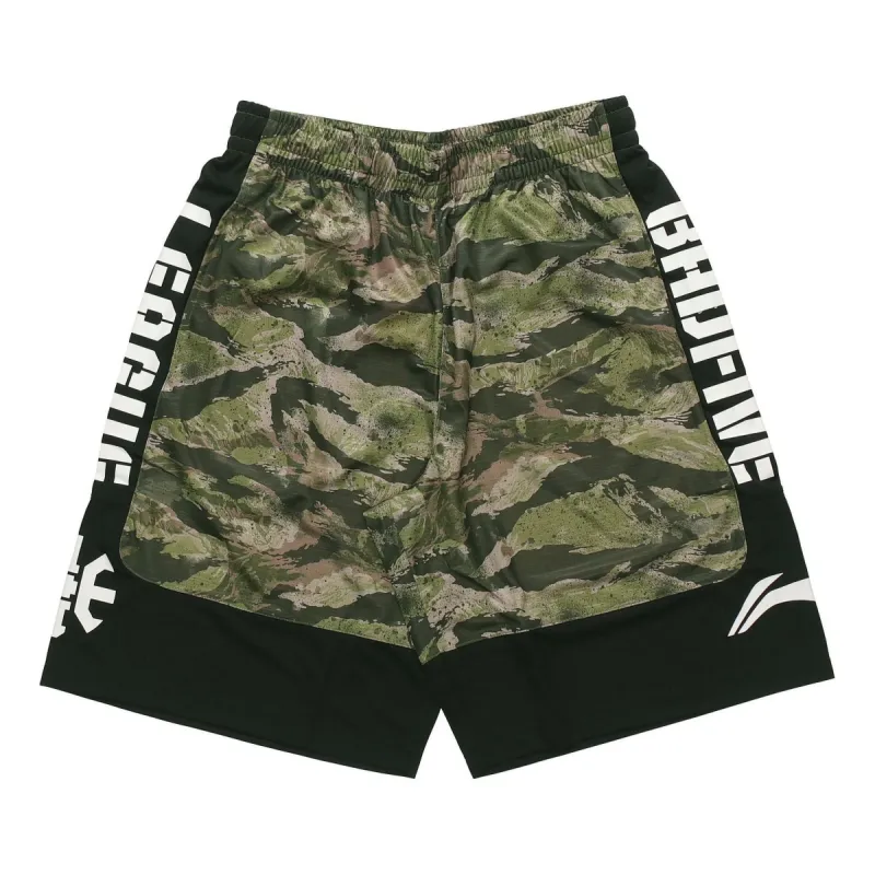 Li-Ning BadFive Basketball Shorts 'Black Green Camo' AAPN041-2 sold by KicksCrew