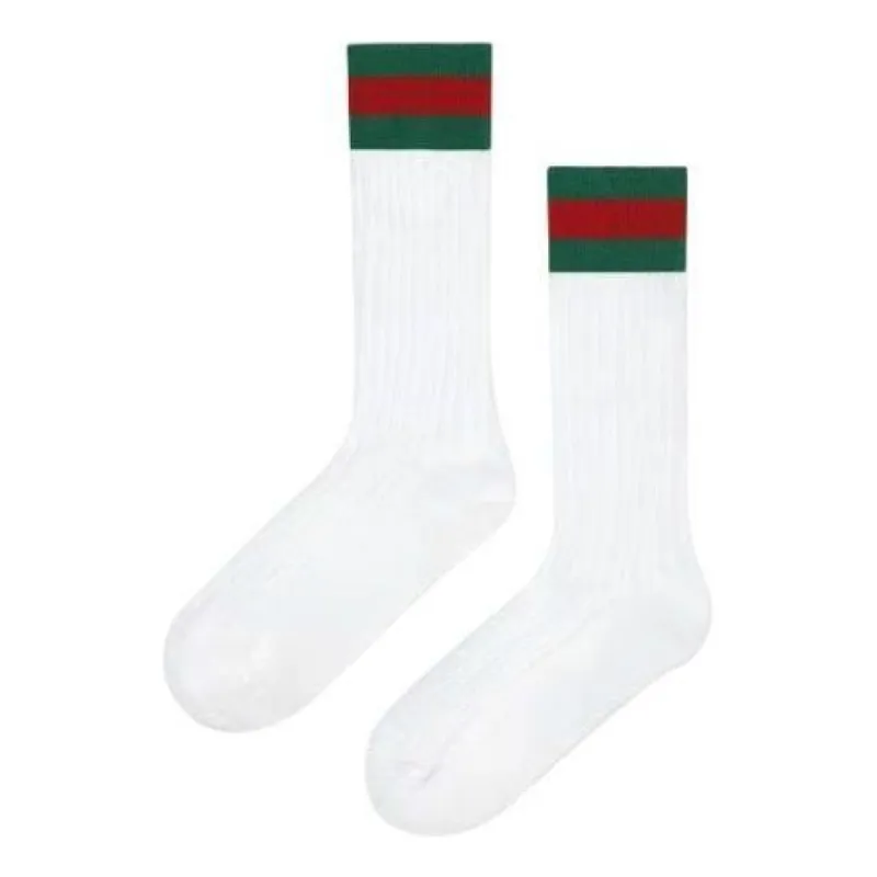 (PS) Gucci Long Web Sock 'White' 415950-4K111-9066 sold by KicksCrew
