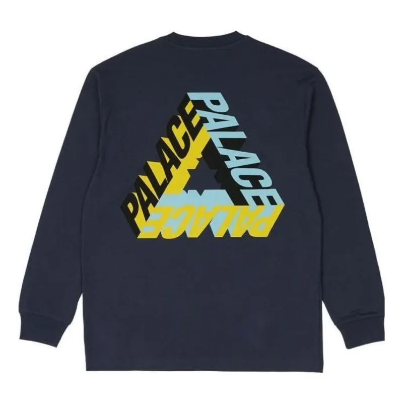 Palace P-3D Longsleeve 'Navy' P25LS019 sold by KicksCrew