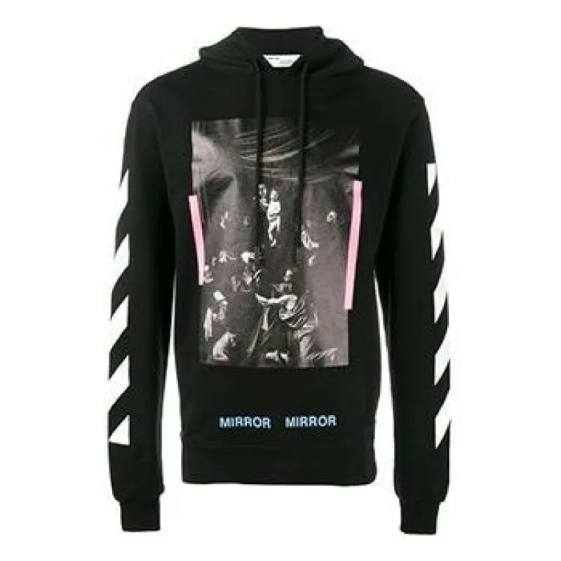 Off-White Diag Caravaggio Hoodie 'Black Pink' OMBB003S171920901088 sold by KicksCrew