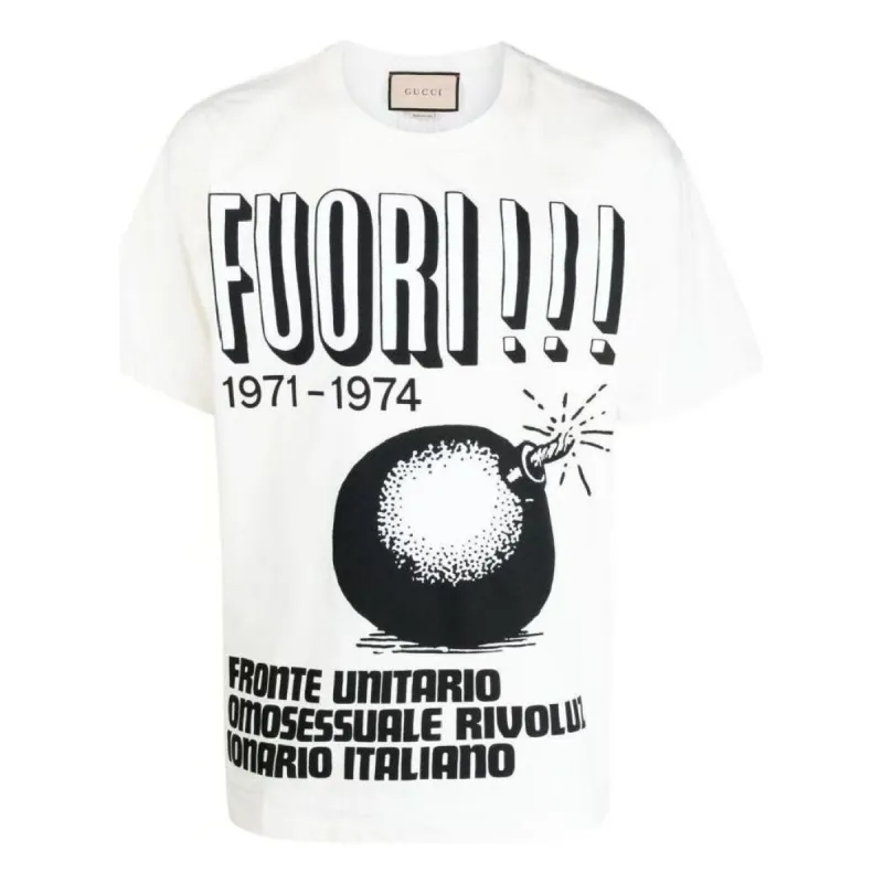 Gucci Cotton Jersey With Fuori!!! Print T-shirt 'White' 616036-XJFFO-9095 sold by KicksCrew
