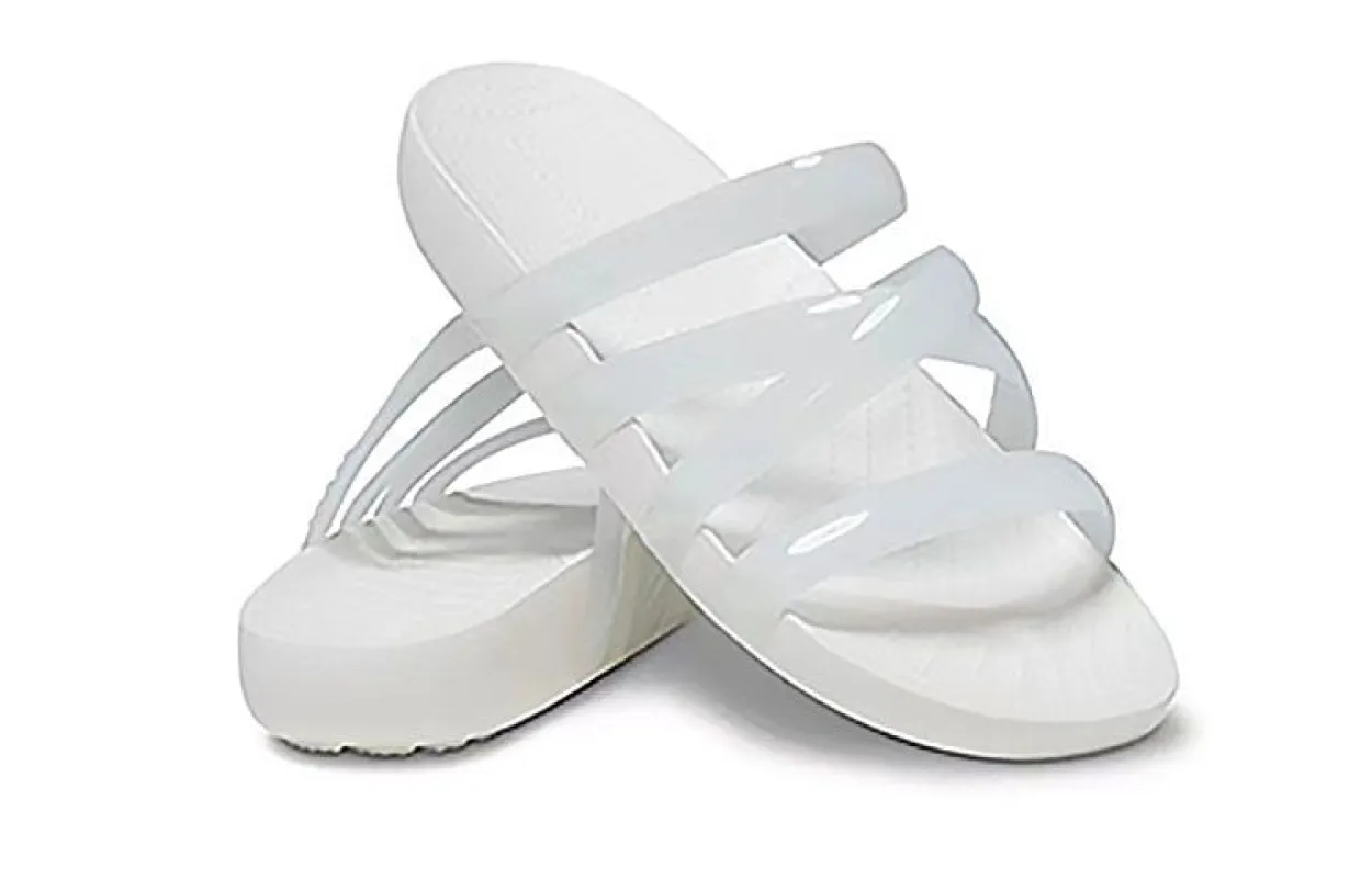 (WMNS) Crocs Splash Glossy Strappy Sandal 'White' 208537-100 sold by KicksCrew