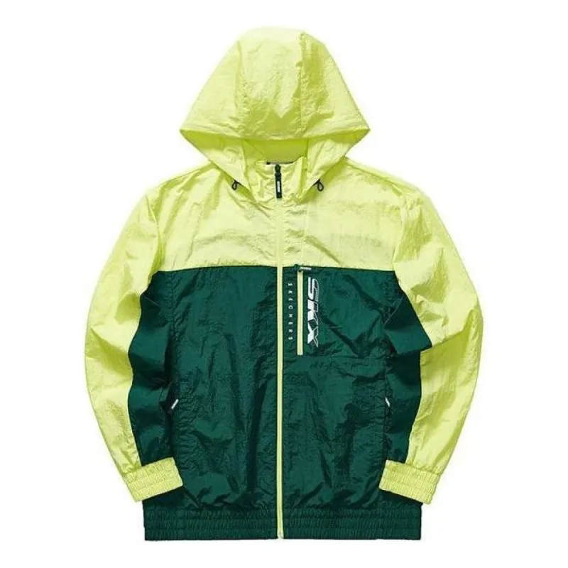 Skechers x SKX Hoodied Woven Jacket 'Green Yellow' L121M159-00XW sold by KicksCrew