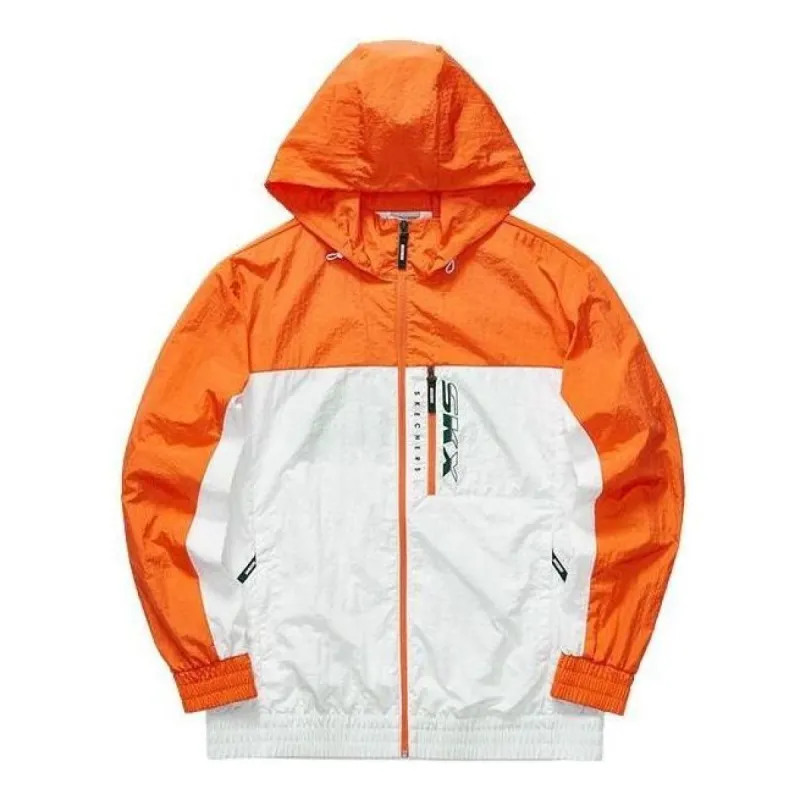 Skechers x SKX Hoodied Woven Jacket 'White Orange' L121M159-0019 sold by KicksCrew