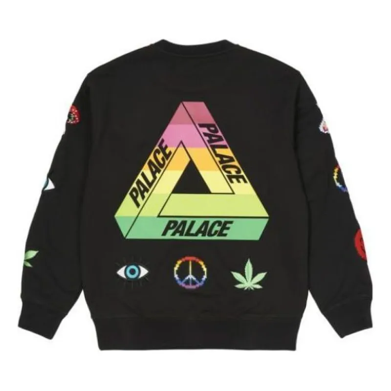 Palace SS22 Mixed Media Bitmap Crew Sweater 'Black' P22CS206 sold by KicksCrew
