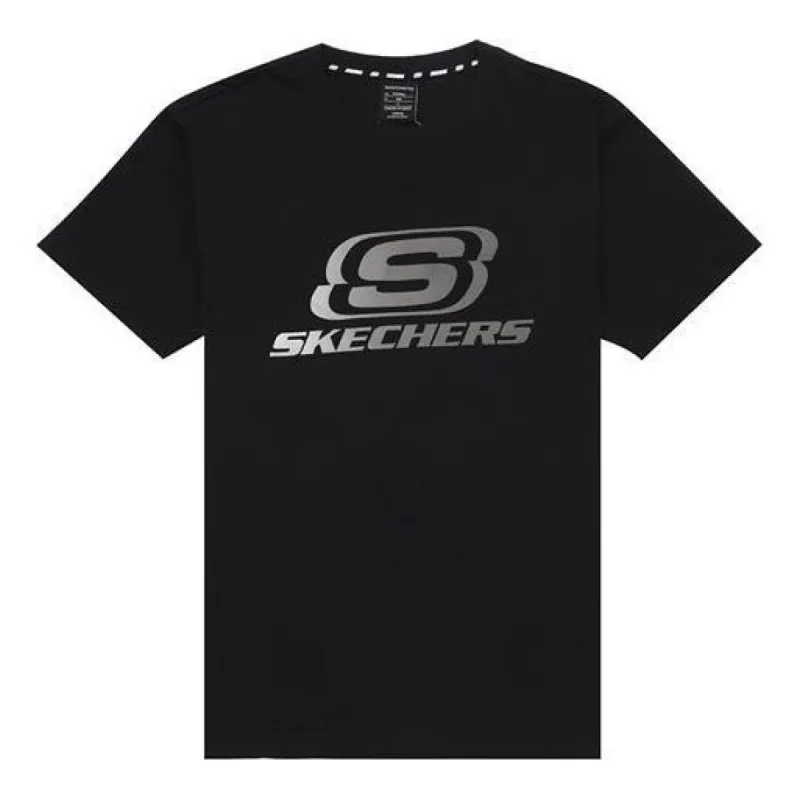 Skechers logo Graphic Tee 'Black Silver' L222M110-0018 sold by KicksCrew