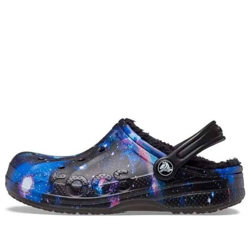 (GS) Crocs Baya Lined Fuzzy-Strap Galaxy Clogs 'Black Multi' 207654-0C4 sold by KicksCrew