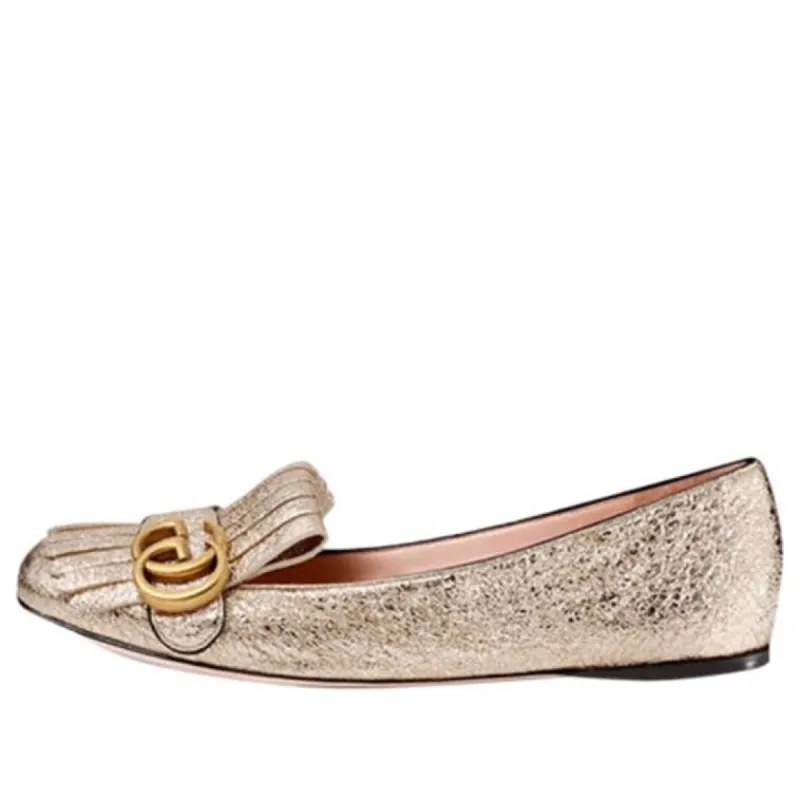 (WMNS) GUCCI Marmont Ballet Flat 'Platinum' 453373-DKT00-7100 sold by KicksCrew