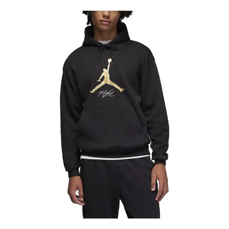 Air Jordan Essentials Fleece Baseline Lifestyle Hoodie 'Black Gold' FD7545-011 sold by KicksCrew