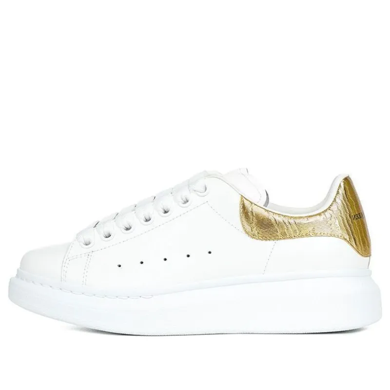 (WMNS) Alexander McQueen Oversized Sneakers 'White Gold' 676702WIAFH9075 sold by KicksCrew