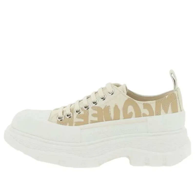 (WMNS) Alexander McQueen Tread Slick Low Lace Up Graffiti Shoes 'Yellow White' 708753W4RQ22257 sold by KicksCrew