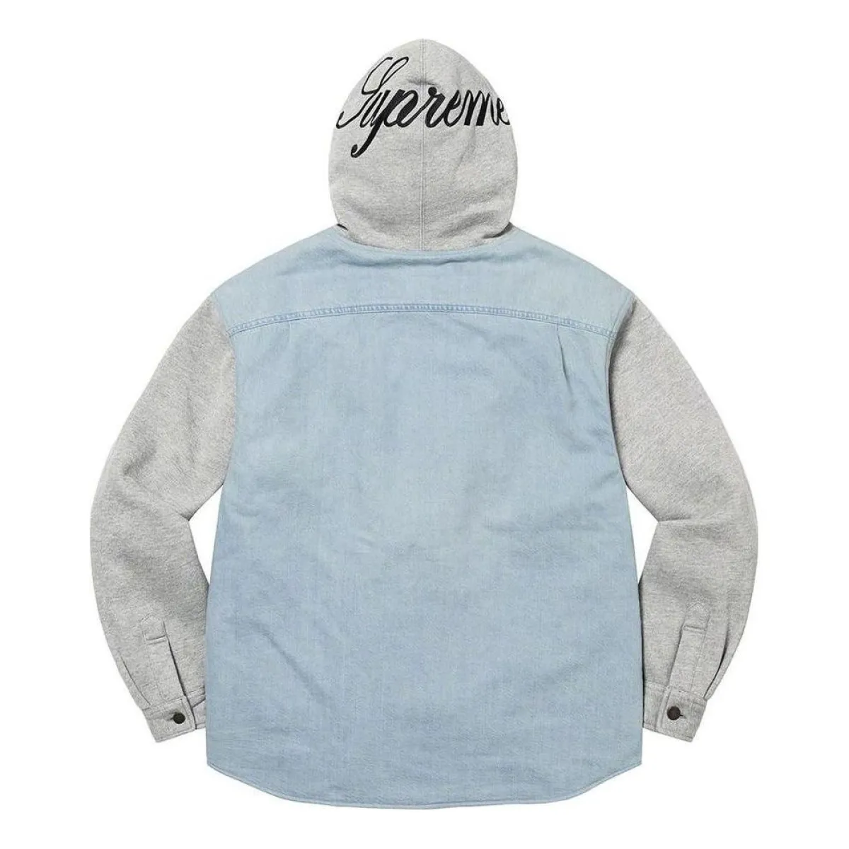 Supreme Fleece Hooded Denim Shirt 'Teal Grey' SUP-FW22-743 | Parallel